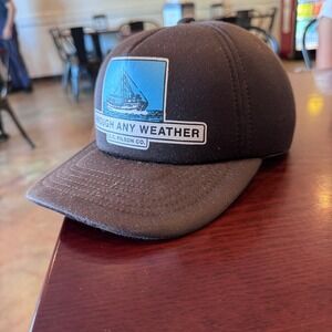 Filson Snapback Hat Mens OSFA Brown Graphic Through Any Weather Outdoor Cap
